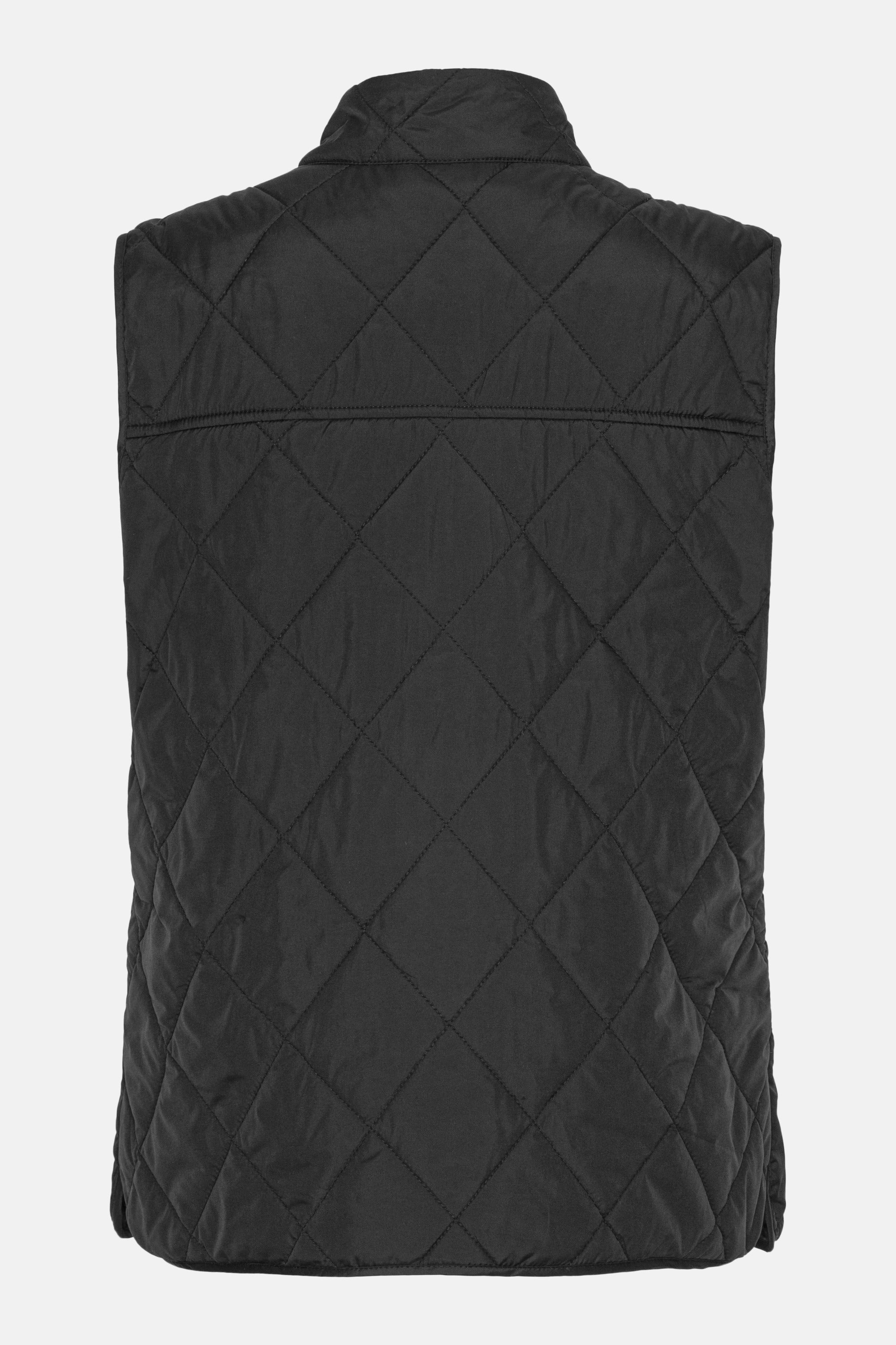 Quilted Short Vest - Black